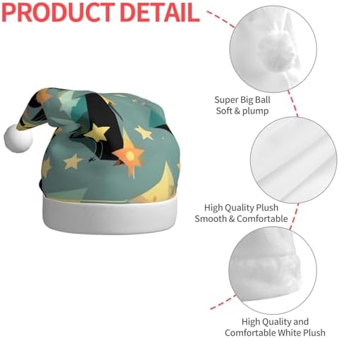 QINZHENG Atomic Stars Santa Hat for Women