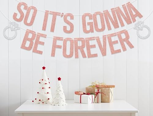 Rose Gold Forever Bachelorette Banner Decorations