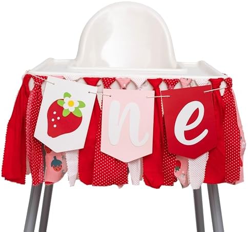 Strawberry First Birthday High Chair Banner