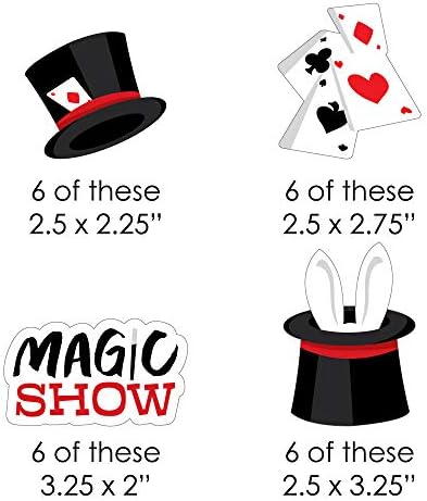 Ta-Da Magic Show Birthday Party Cut Outs 24 Count