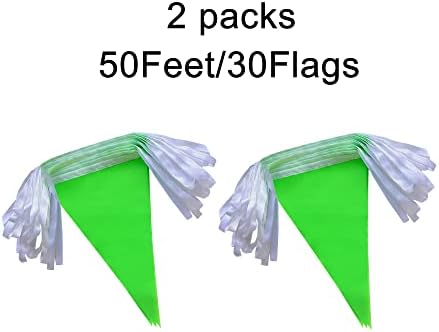 100 Feet Green Pennant Banners for Party Decorations