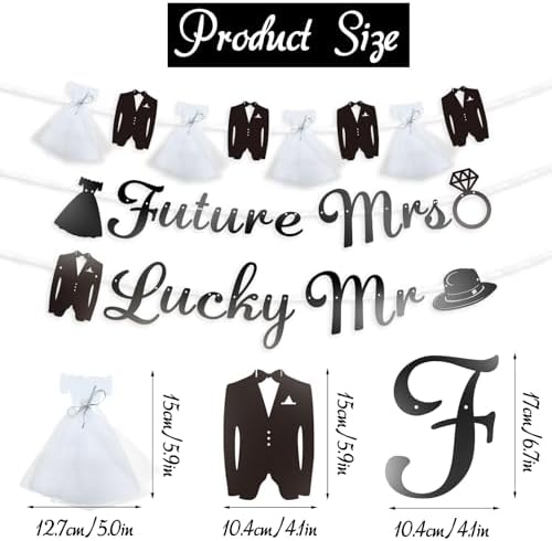 Future Mrs Lucky Mr Banner for Bridal Shower Decorations