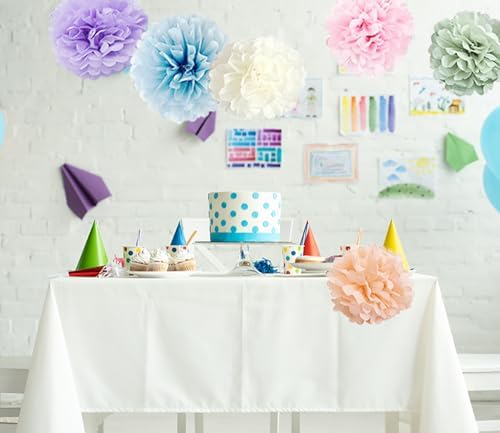Rainbow Tissue Paper Pom Poms Party Decorations