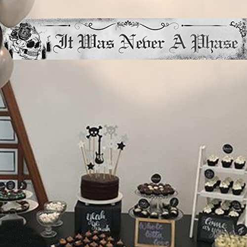 Gothic It Was Never a Phase Black Skull Banner