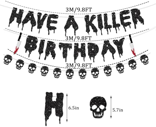 Glitter Have a Killer Halloween Party Decorations Banner