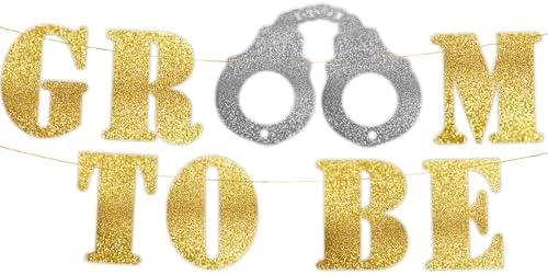 Groom to Be Gold Glitter Banner - Bachelor Party Decor