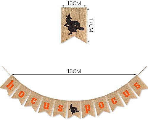 Burlap Happy Halloween Banner Hocus Pocus Garland
