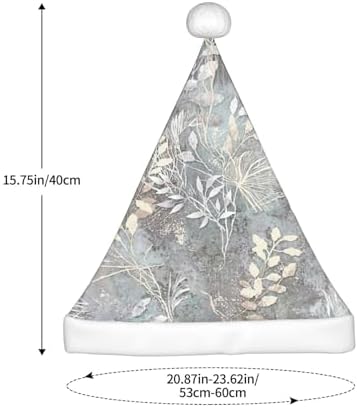 QINZHENG Blue Grace Flora Print Santa Hat for Women