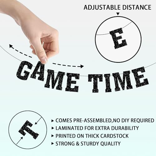 Game Time Touch Down Football Banner - Pre Strung 98ft Decor