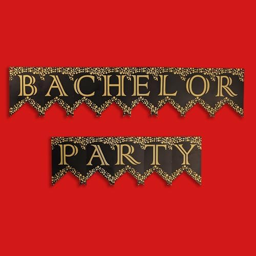 Oye Happy Bachelor Party Banner Black Gold Decor
