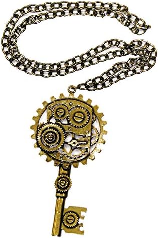 Steampunk Gear Key Necklace For Men Women
