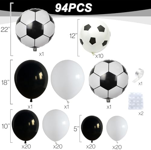 TAOYE Soccer Balloon Arch Kit 94pcs