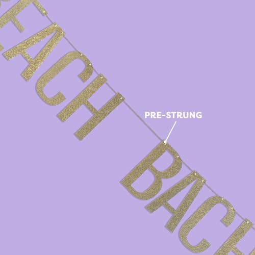 BEACH BACH Gold Glitter Banner - 5ft Pre-Assembled