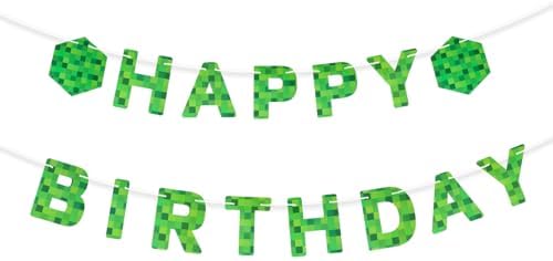 Miner Theme Birthday Banner Decorations Set