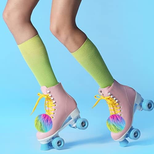 Gejoy 4 Inch Roller Skate Pom Poms with Bells