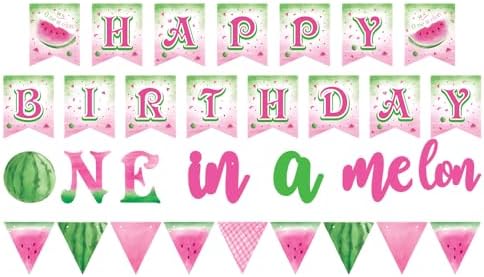 Watermelon Birthday Banner for Summer Kids Party Decor