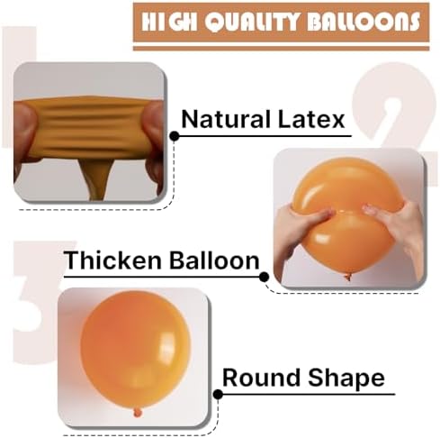 PartyWoo Burnt Orange Balloons 152 Pcs Arch Garland Kit