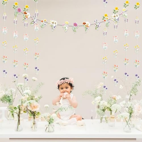 Wildflower Banner Decorations for Bridal Shower and Wedding Backdrop
