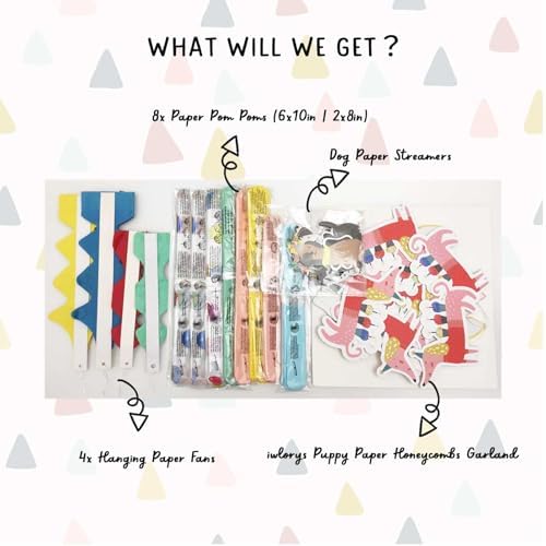 Dog Party Decorations with Pom Poms Fans and Garland