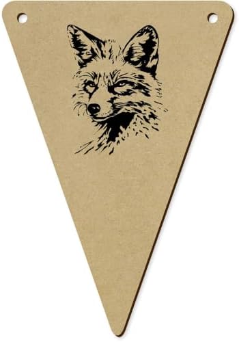 5 x 140mm Fox Portrait Wooden Bunting Flags