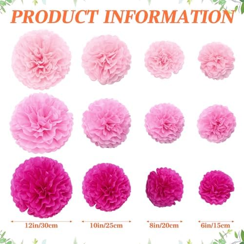 Skyygemm 72 Pcs Tissue Paper Pom Poms Decorations 1