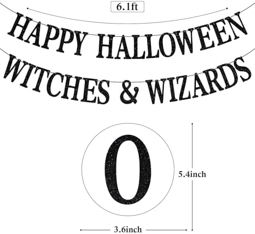 Happy Halloween Banner Witches Wizards Decor