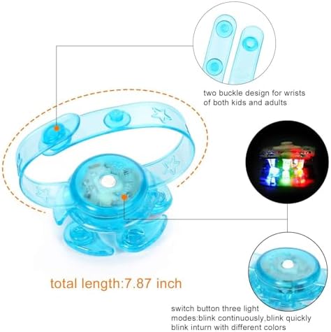 12 Pack Glow in the Dark LED Fidget Spinner Bracelets for Kids