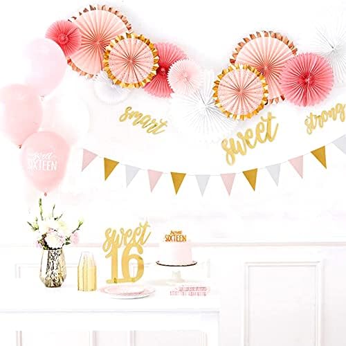 Pink White Gold Pennant Banner 2 Pack Decor