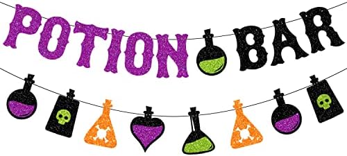 JOZON Glittery Potion Bar Halloween Banner