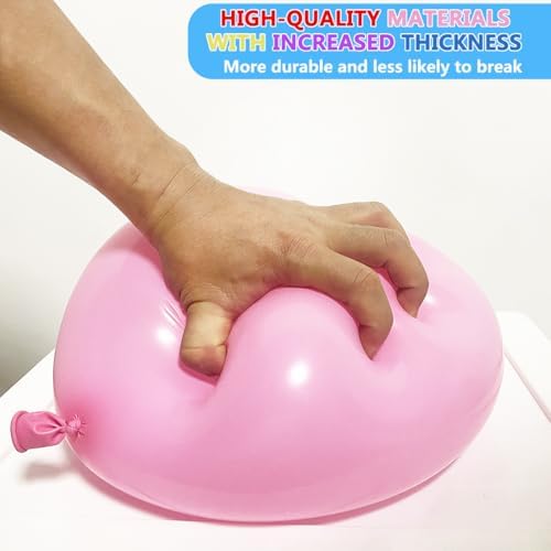 Thickened 12 Inch Birthday Balloons 100Pcs with Pump and Ribbon