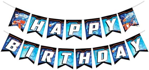 Officially Licensed Nerf Birthday Banner for Kids Party Decorations