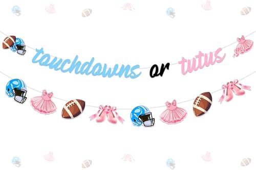 Jollyboom Gender Reveal Football Tutus Banner and Garland Set