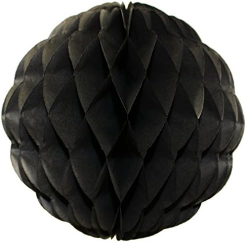 3-Pack 8 Inch Black Honeycomb Tissue Ball Party Decoration