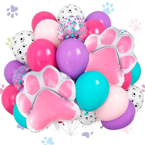 32PCS Sky Paw Print Dog Balloons for Birthday Party