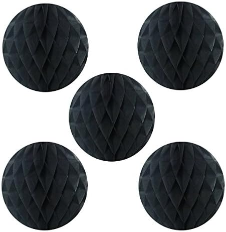 Allydrew 6 Inch Tissue Honeycomb Ball 5 Pack Black