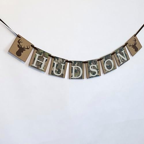Custom Green Hunting Camp Banner for Birthday or Baby Shower