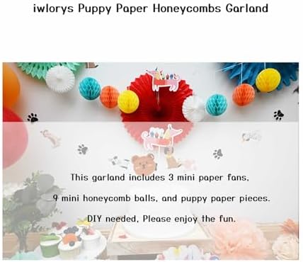 Dog Party Decorations with Pom Poms Fans and Garland