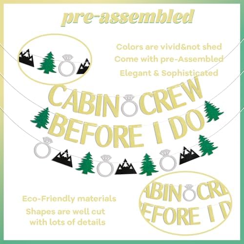 Cabin Crew Before I Do Banner Gold Glitter