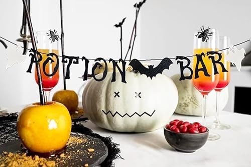 Black Glitter Potion Bar Halloween Banner