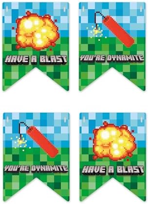 Pixel Themed Happy Birthday Banner by Doodle Pink