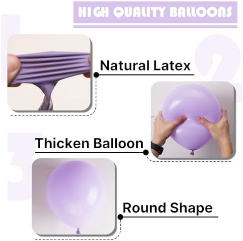PartyWoo Lavender Balloons 140 pcs Purple Balloon Arch Kit