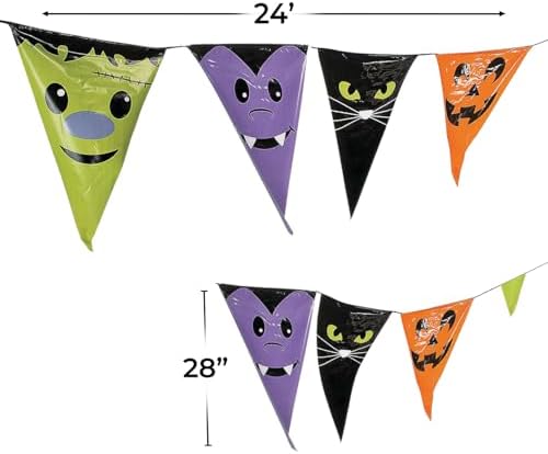 Halloween Character Pennant Banner 24 Feet Long