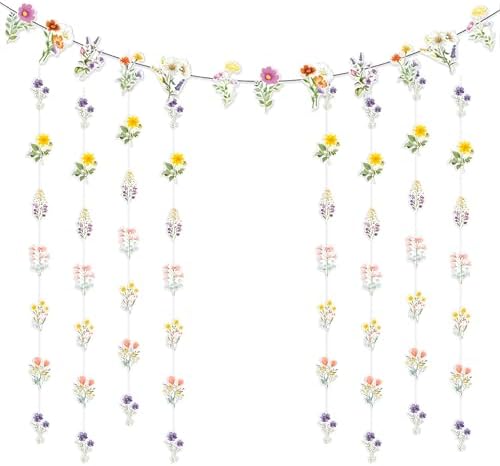 Wildflower Banner Decorations for Bridal Shower and Wedding Backdrop