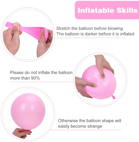 RUBFAC 65pcs Pink Gold Balloons Party Kit