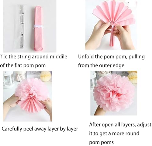 10PCS Grey Tissue Paper Pom Poms DIY Decor Kit