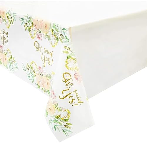 Juvale She Said Yes Table Covers 54x108in 3 Pack