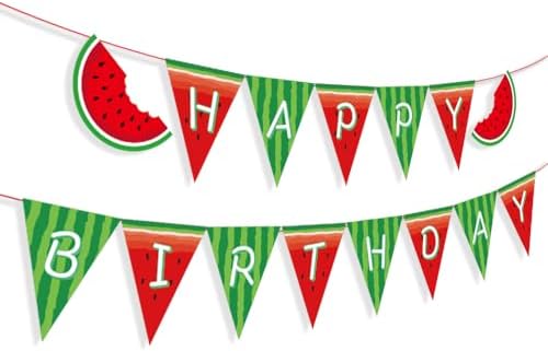 Watermelon Birthday Banner for Kids and Parties