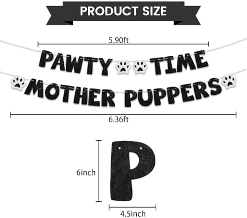 BEISHIDA Sparkling Pet Birthday Banner for Dogs and Cats