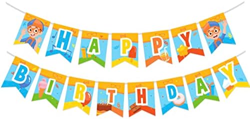 Treasures Gifted Blippi Birthday Banner - Pre Strung Decoration