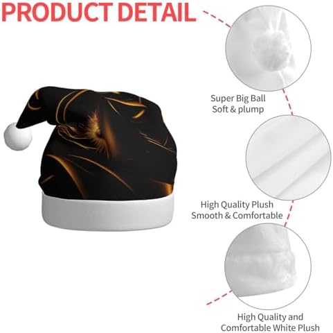 QinZheng Personalized Santa Hat Black Gold Velvet Plush